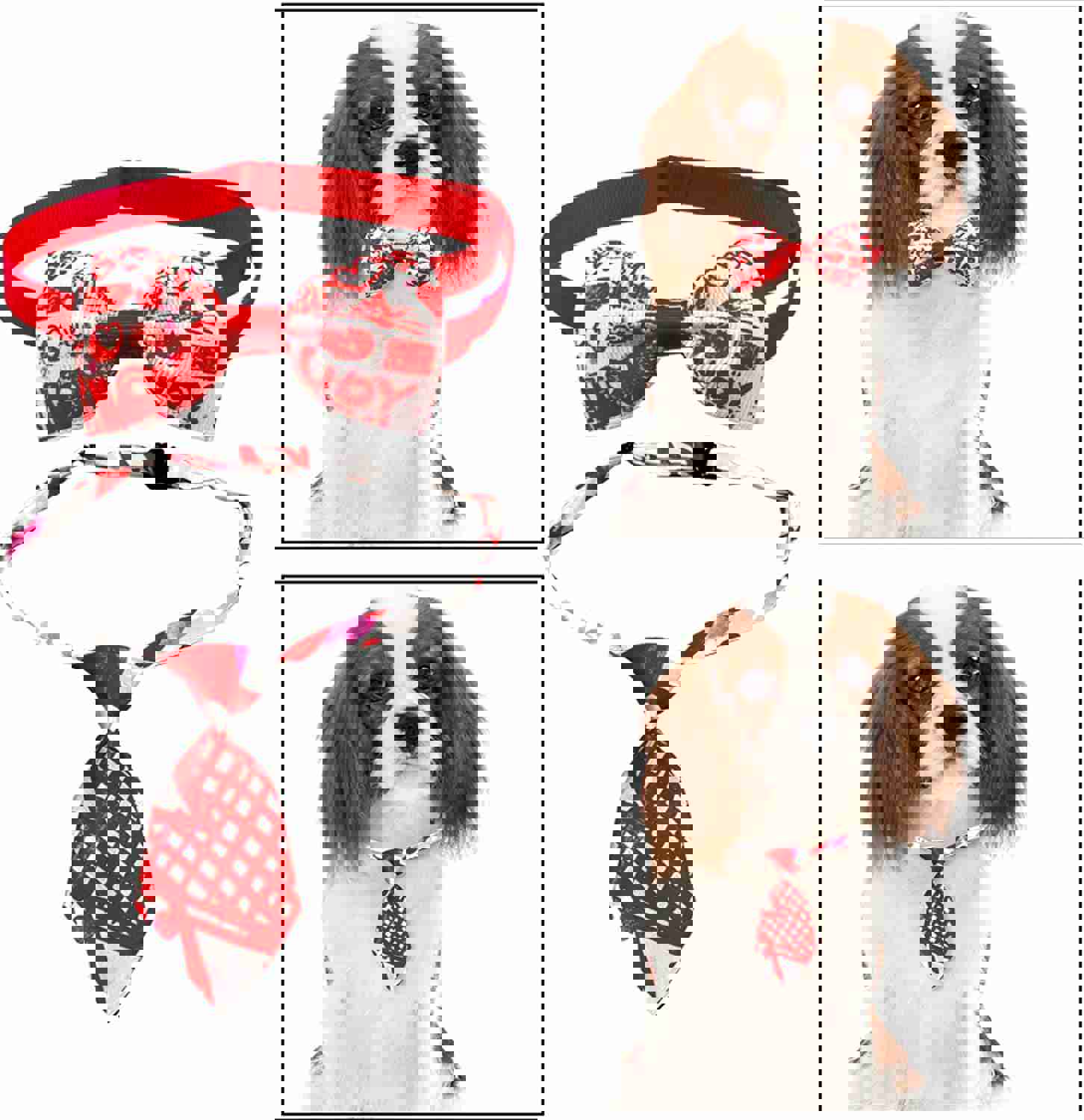 Valentine's Day Pet Tie - Funny Dog and Cat Collar for Parties and Festivals