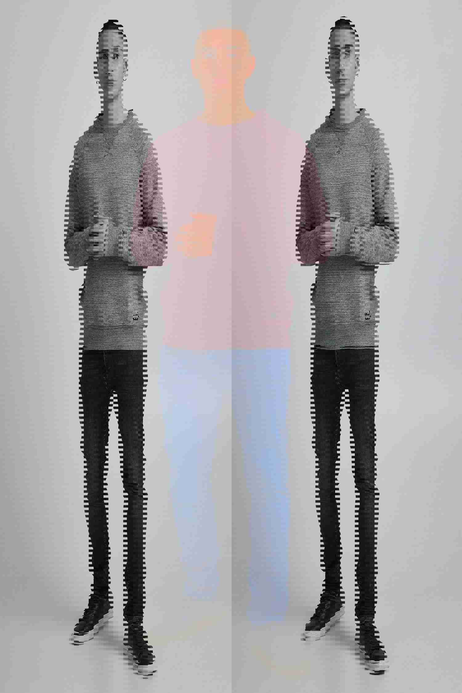 Blend Wine Red Heather Crewneck Sweatshirt for Men