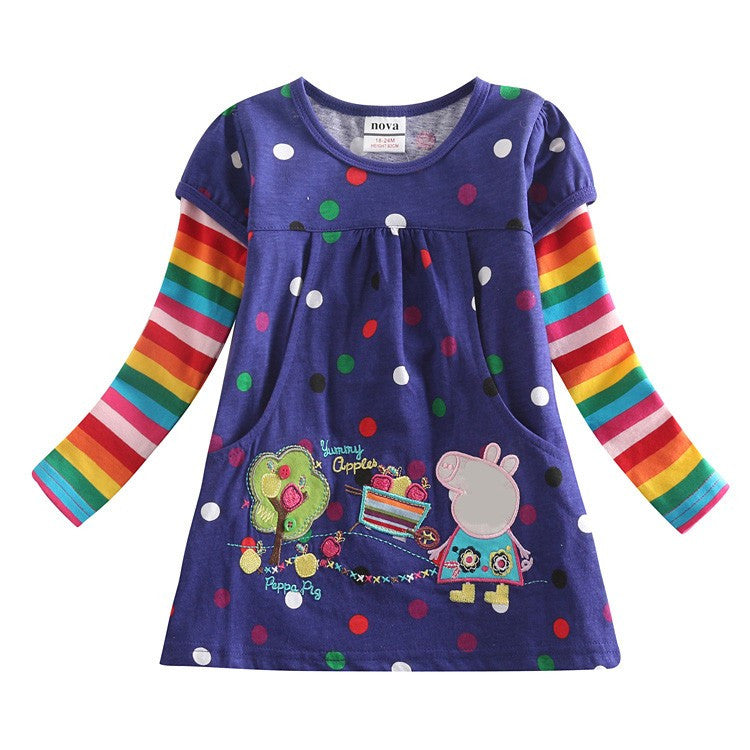 Nova Brand Girls' Long Sleeve T-Shirt with Embroidery