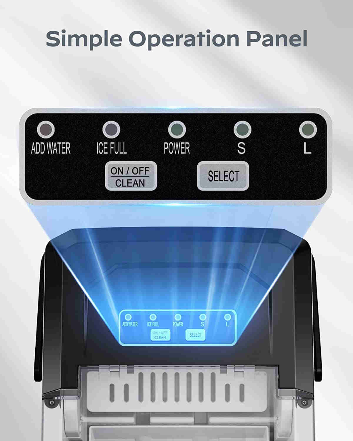 Portable Ice Maker Machine, 26 Lbs/Day, Self-Cleaning, Compact Countertop Ice Maker with Carry Handle for Home, Kitchen, Camping, RV