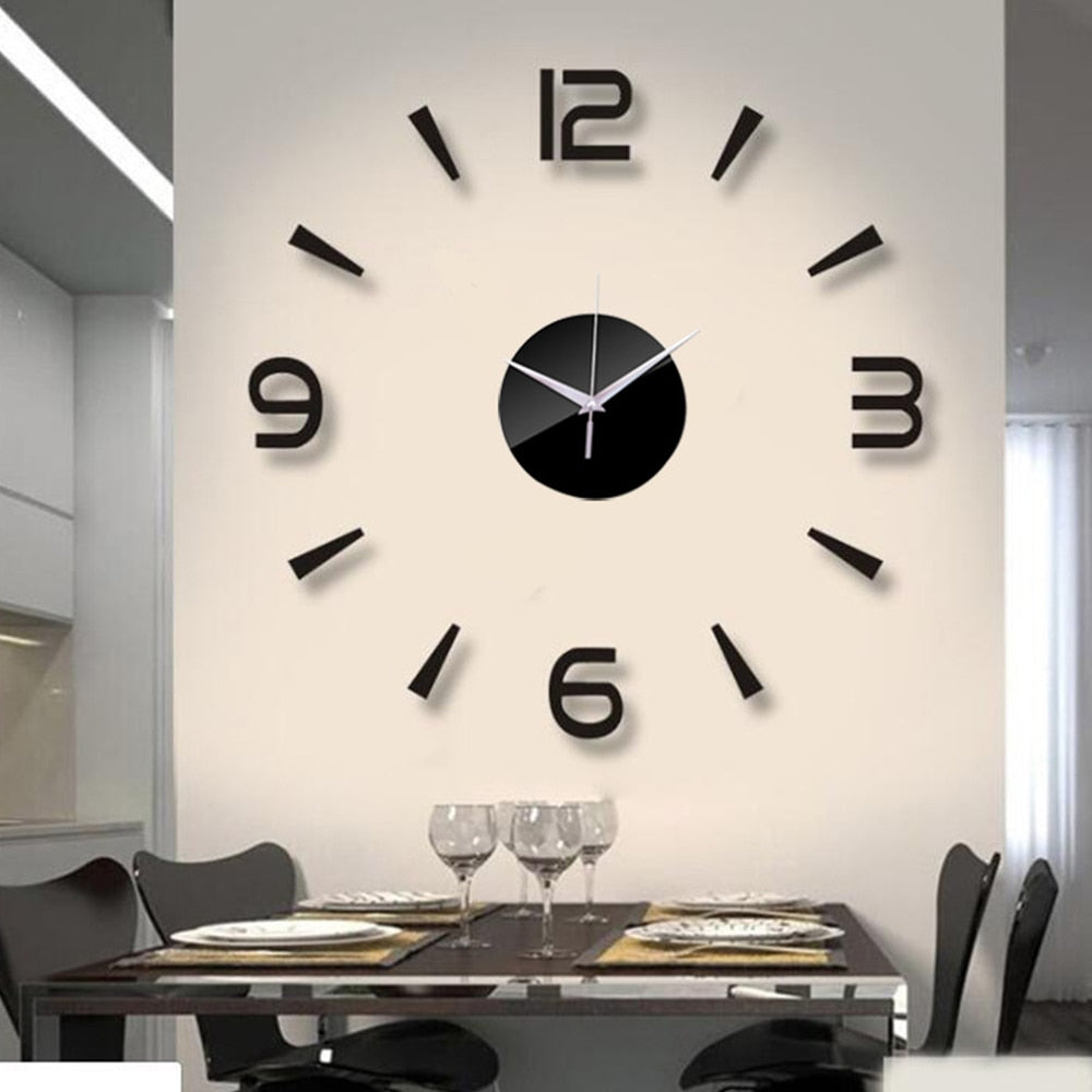 2019 New 3D Wall Clock Mirror Wall Stickers Fashion Living Room Quartz Watch DIY Home Decoration