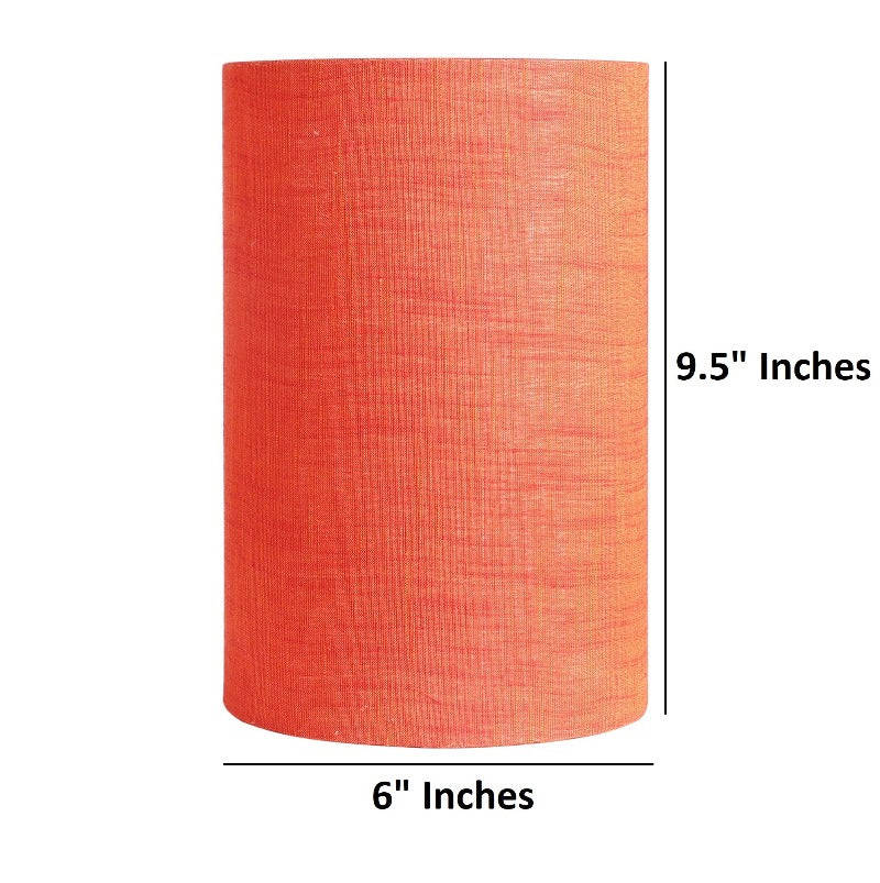 BTR CRAFTS Red Texture Cylinder Lamp Shade - Cotton Fabric (6 Inches)