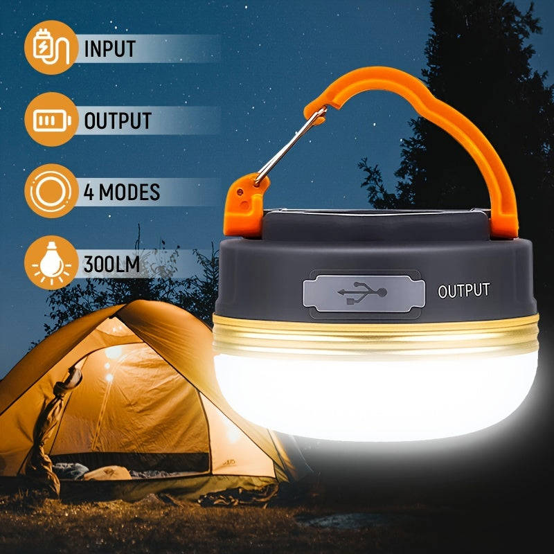 300LM Portable Camping Light with 4 Modes & Magnetic Base - Ideal for Outdoor Activities