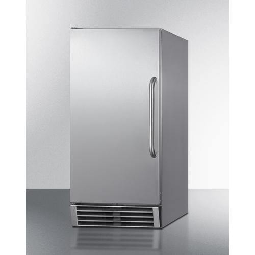 Summit 15 Inch Commercial Ice Maker with 25 lbs. Storage, 50 lbs. Daily Production, Automatic Defrost, Clear Cube Ice, Built-In Pump, Energy Star Certified