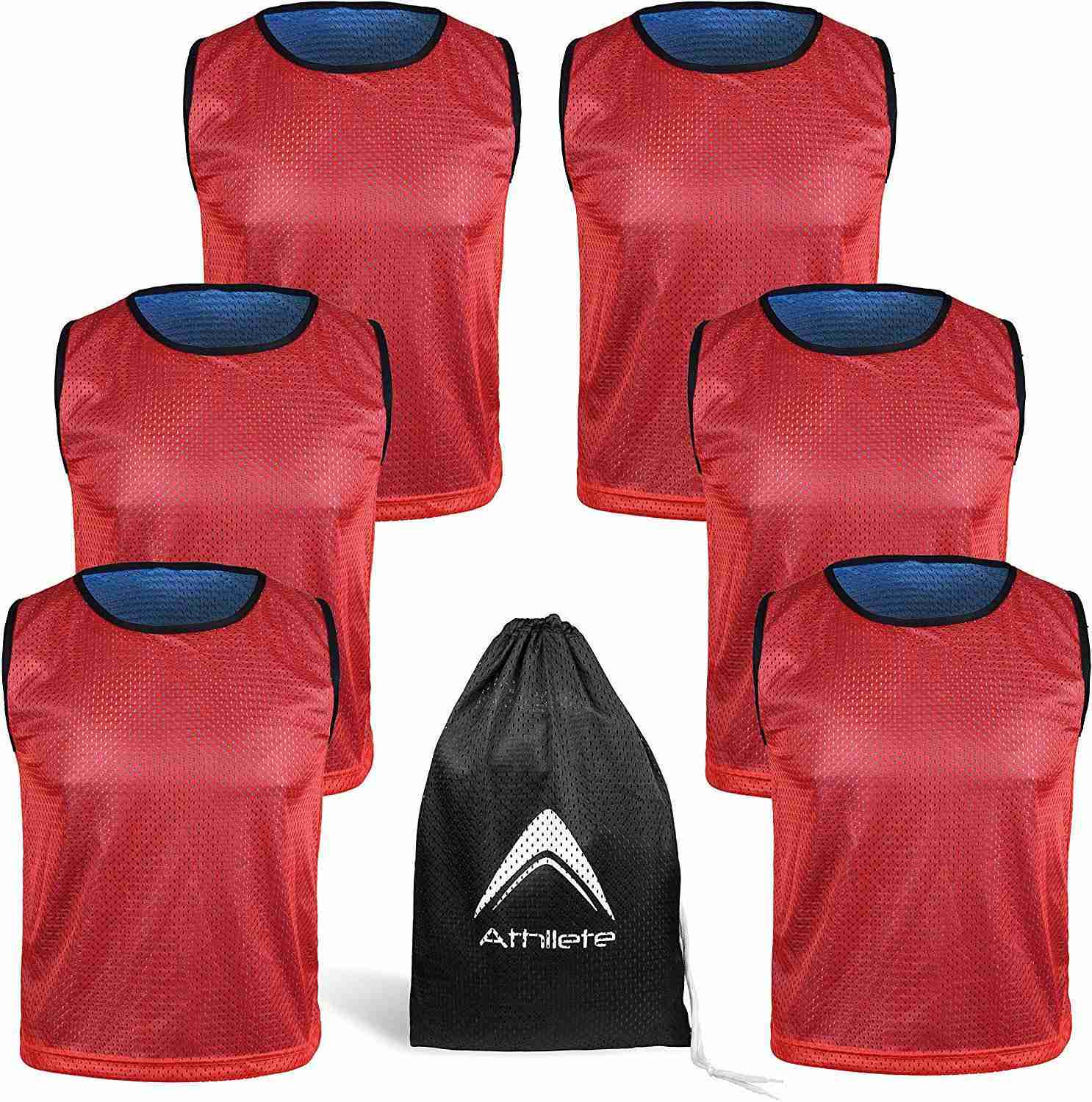 Athllete Reversible Mesh Pack of 6 Basketball Jerseys for Team Sports