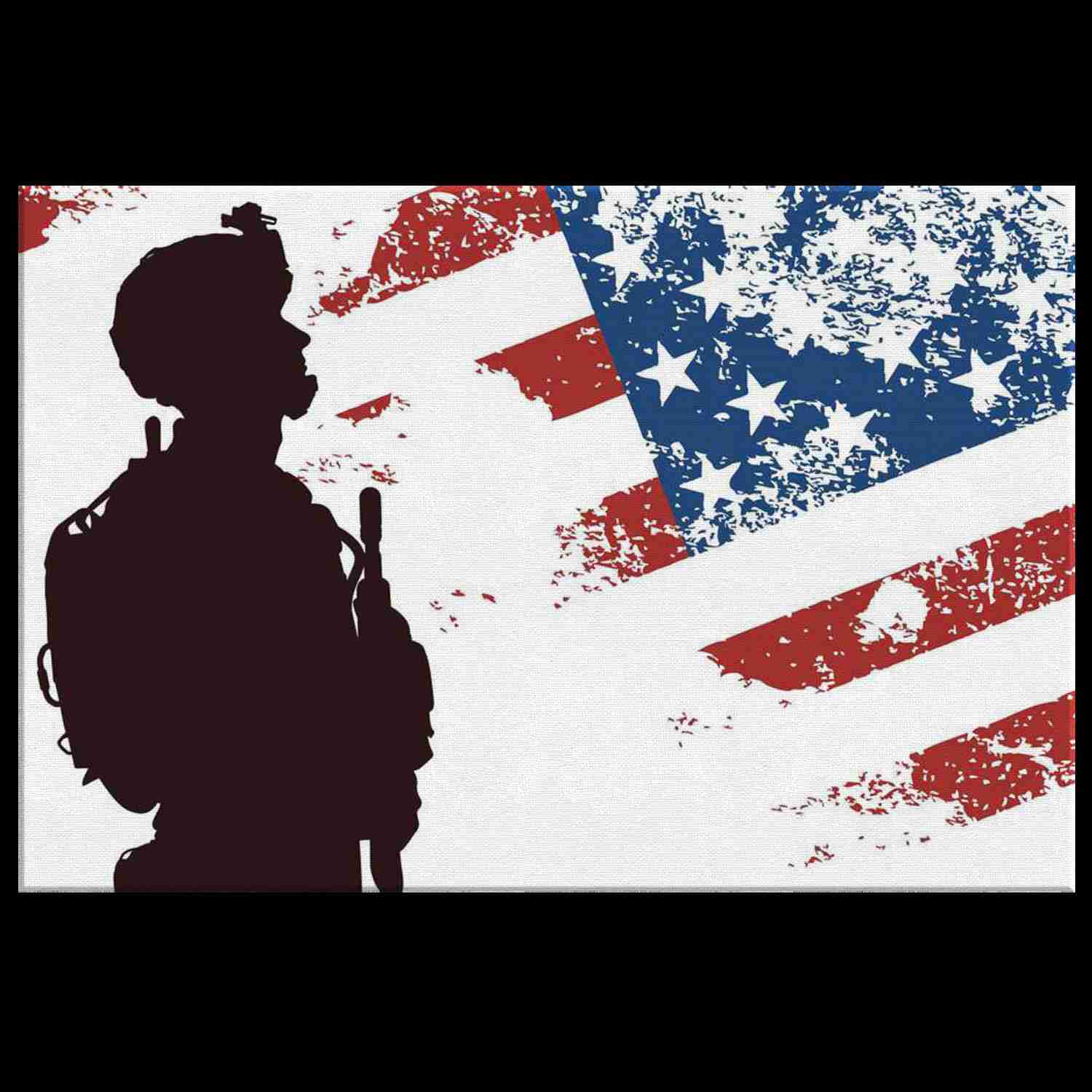 SOLDIER N FLAG - CANVAS ART