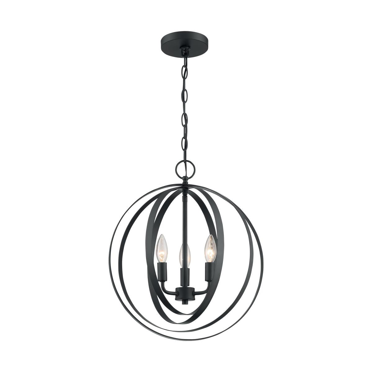 Pendleton 3LT Pendant - Matte Black Finish 3-Light Cluster Pendant