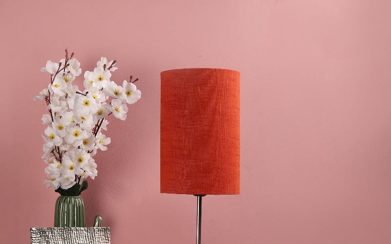 BTR CRAFTS Red Texture Cylinder Lamp Shade - Cotton Fabric (6 Inches)