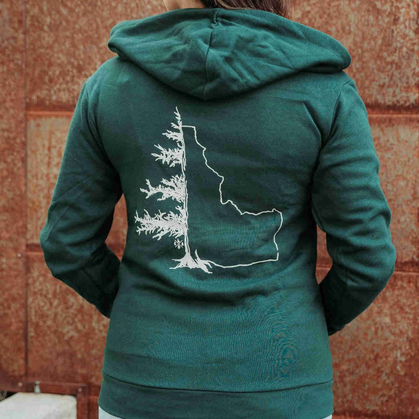 IdaTree Forest Green Zip Up Hoodie