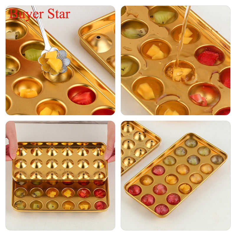 Stainless Steel Round Shape Ice Cube Tray & Ice Ball Maker Mold