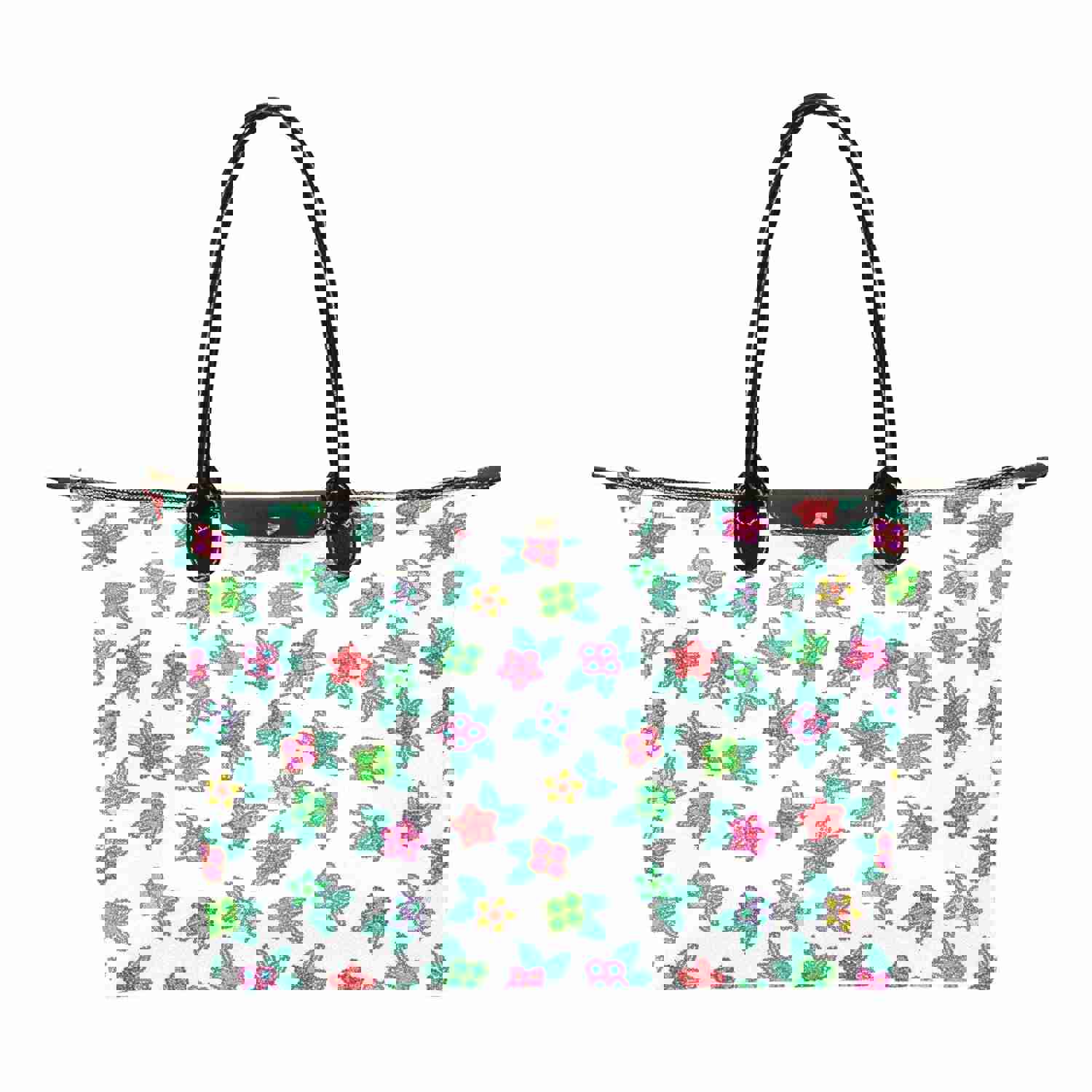 Berry Flowers White Single-Shoulder Lady Handbag