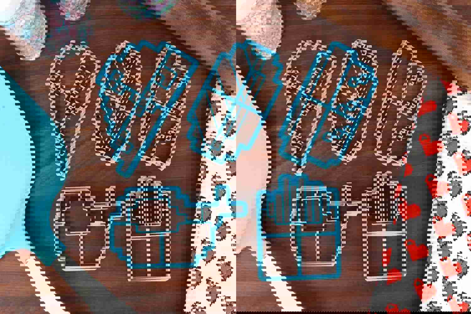 Pixel Foods Cookie Cutters - Pixelated Food Merch for Gamers