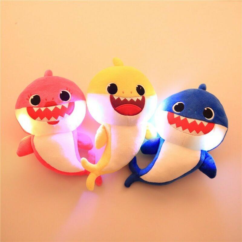 LED Baby Shark Plush Singing Toys Music Doll English Kids Song Gift Toy Stuffed