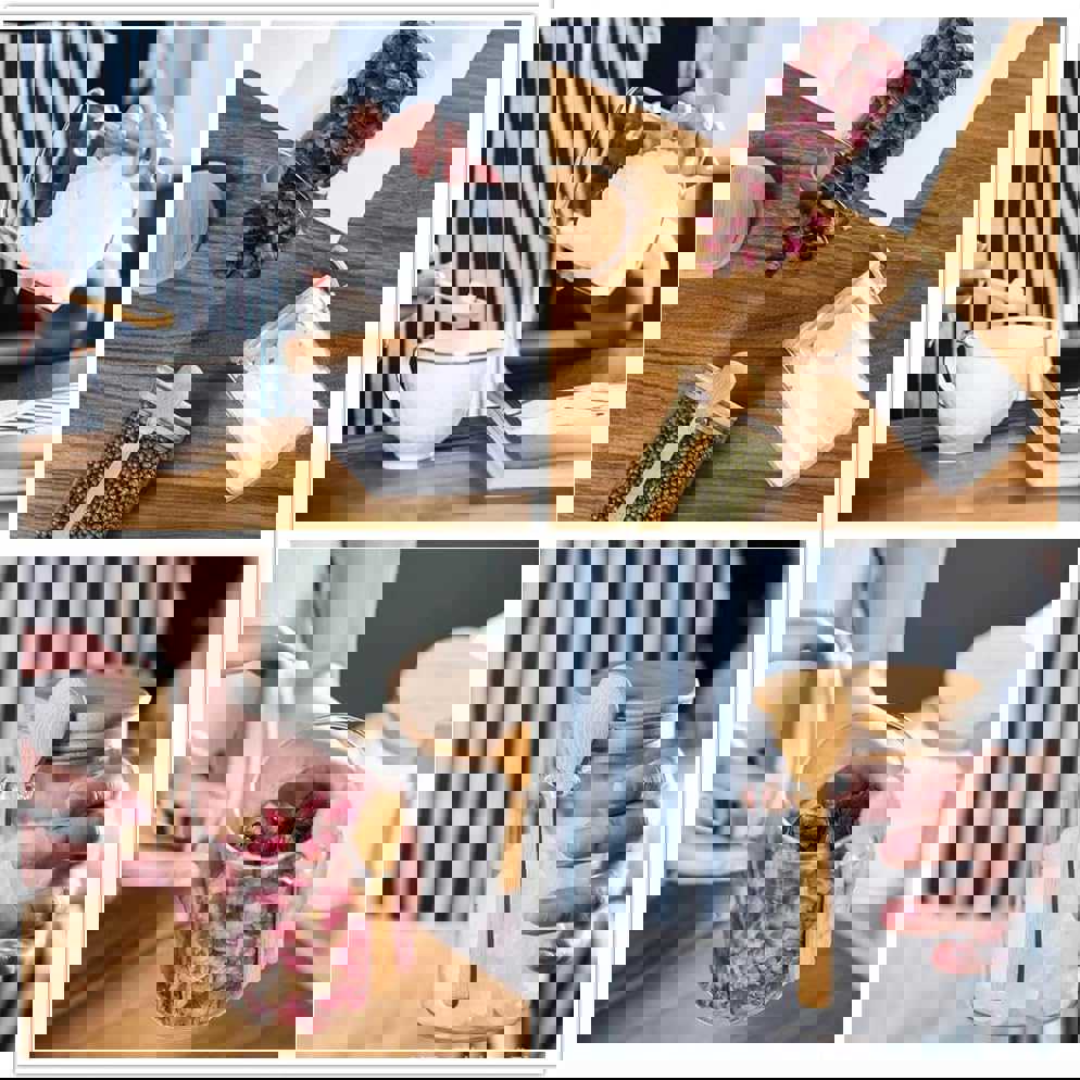 Xigugo Airtight Food Storage Containers, 15OZ Glass Jars with Lids (2 Set)