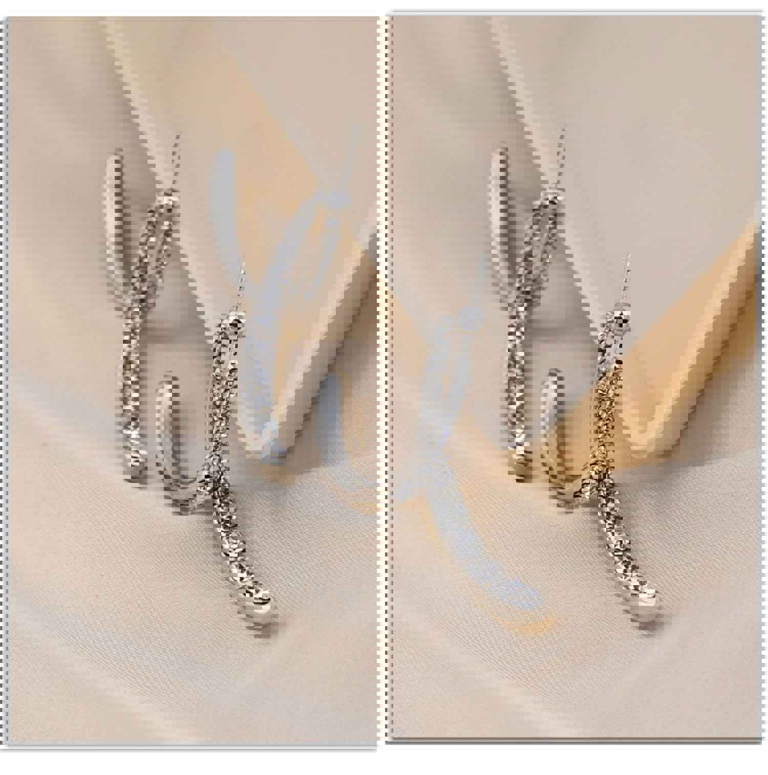Fishtail Earrings Cross Mermaid Tail Silver Jewelry for Women