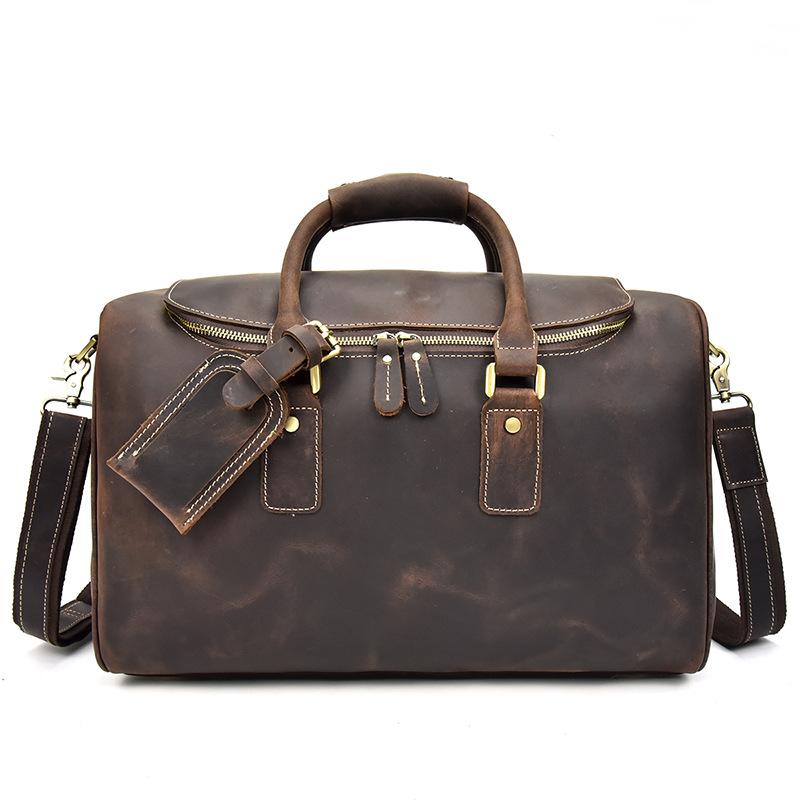 Cool Vintage Leather Men's Weekender Travel Duffle Bag