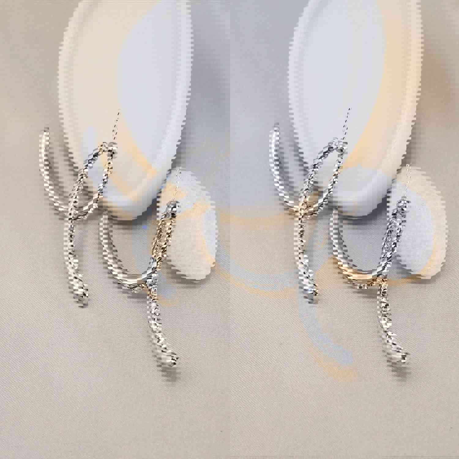 Fishtail Earrings Cross Mermaid Tail Silver Jewelry for Women