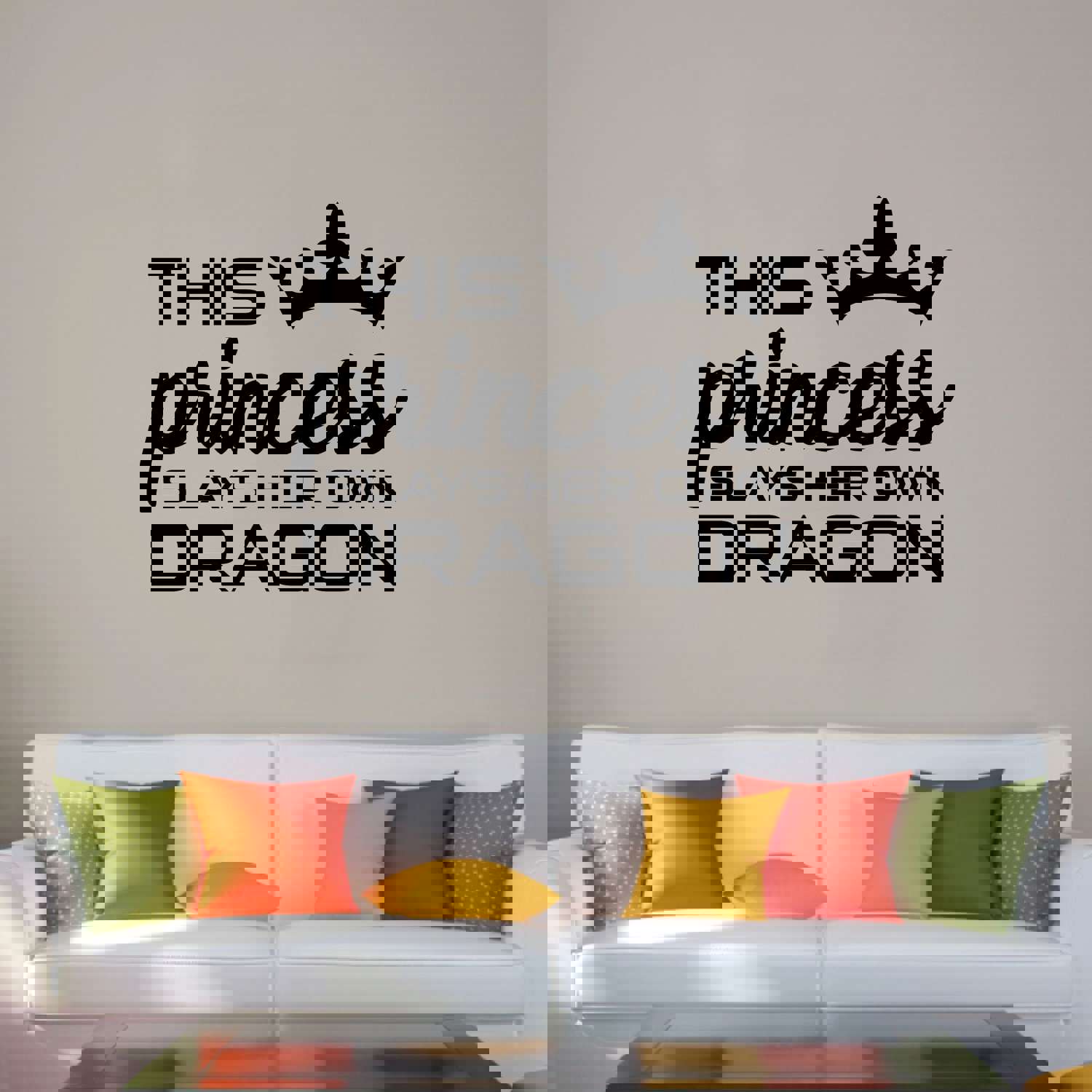 Inspirational Quote Vinyl Wall Sticker Decal - Slays Her Own Dragons