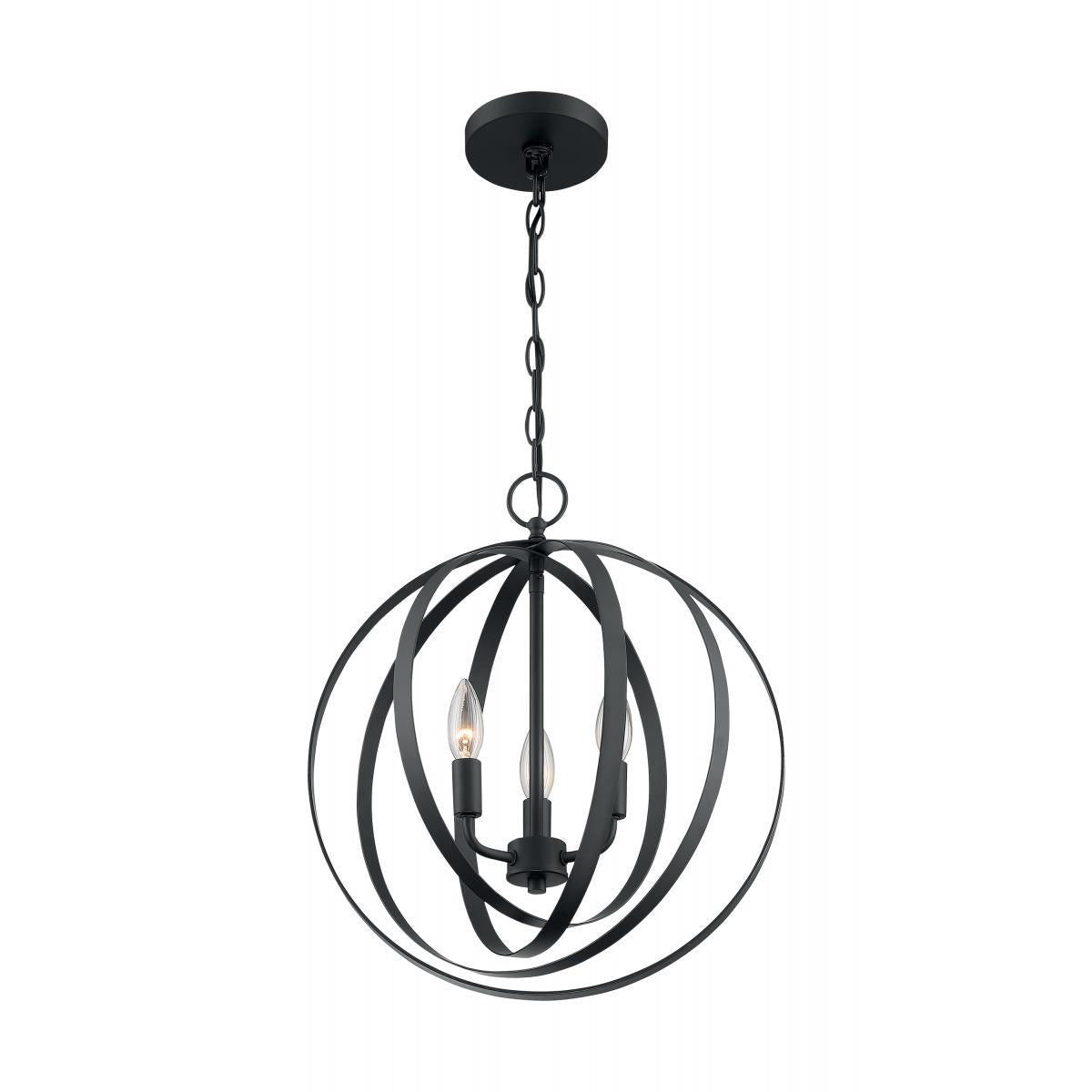 Pendleton 3LT Pendant - Matte Black Finish 3-Light Cluster Pendant