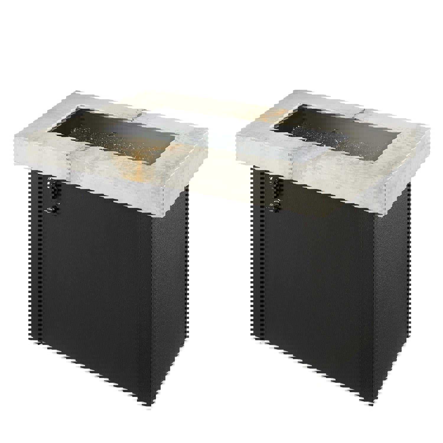 The Outdoor GreatRoom Company Providence 32-Inch Rectangular Natural Gas Fire Pit Table - White