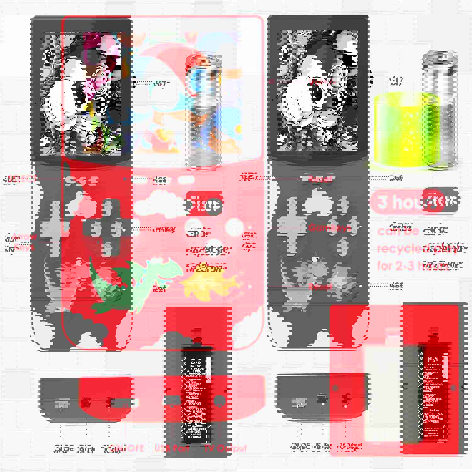 Handheld Game Console Retro Game Player with 500 Classical FC Games