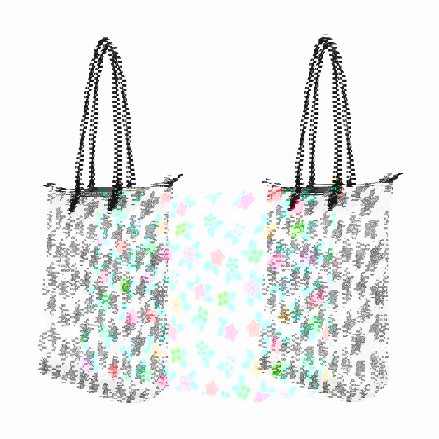 Berry Flowers White Single-Shoulder Lady Handbag