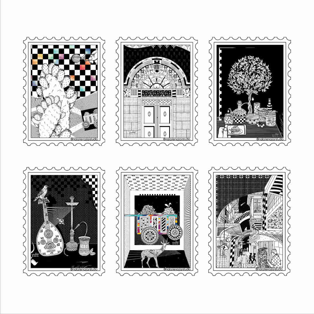 Palestinian Cultural Stickers (Stamps) - Celebrate Palestine Decals by Natalie Najjar