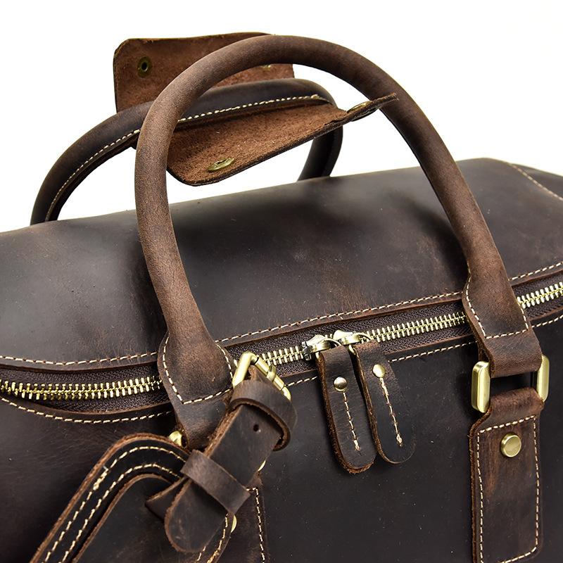 Cool Vintage Leather Men's Weekender Travel Duffle Bag