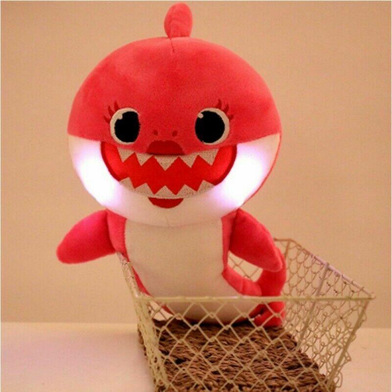 LED Baby Shark Plush Singing Toys Music Doll English Kids Song Gift Toy Stuffed