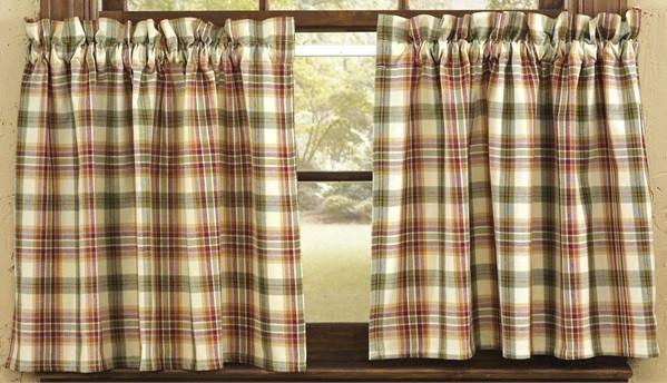 Lemon Pepper Unlined Tier Curtains 36