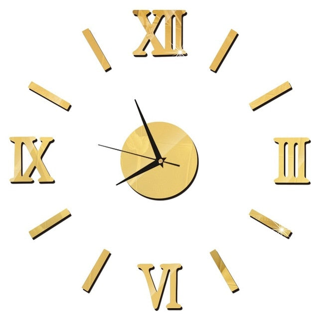2019 New 3D Wall Clock Mirror Wall Stickers Fashion Living Room Quartz Watch DIY Home Decoration