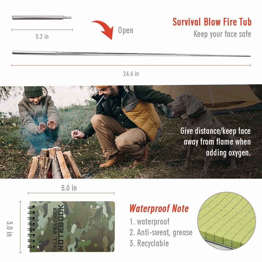 EILIKS 47 in 1 Outdoor Emergency Survival Kit for Camping, Hiking, and Adventure