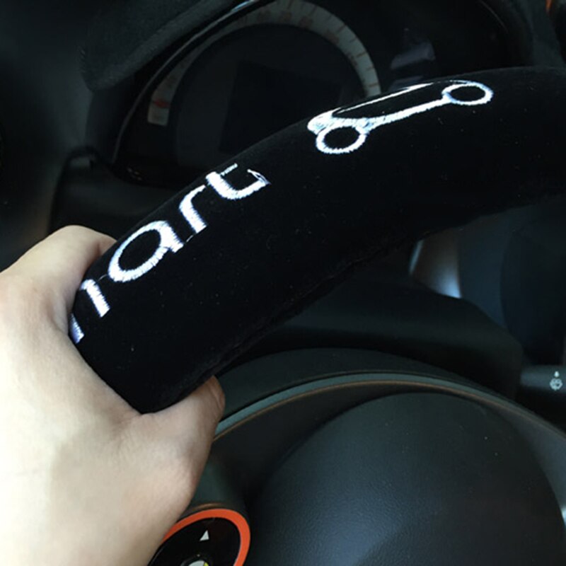 Flannelette Steering Wheel Cover for Smart Fortwo/Forfour 451 453 - Universal Fit