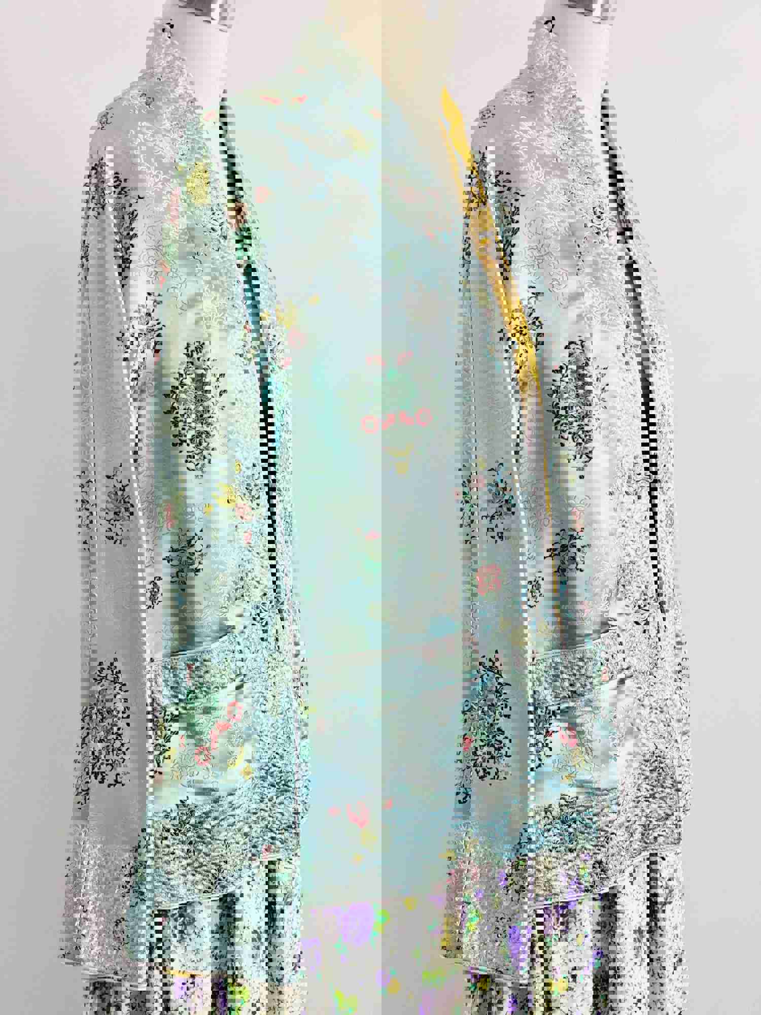 Vintage Pastel Blue Reversible Chinese Jacket