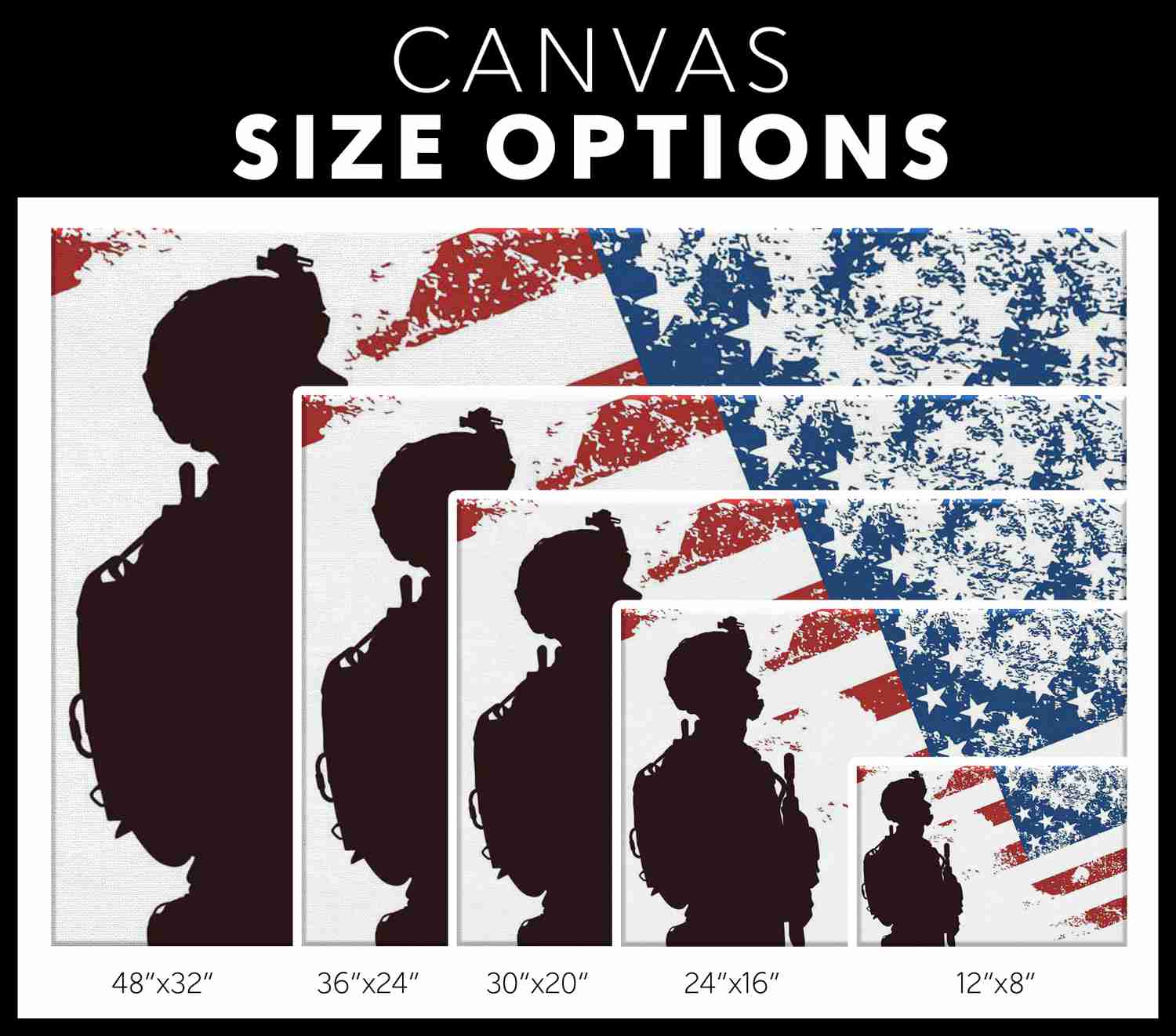 SOLDIER N FLAG - CANVAS ART