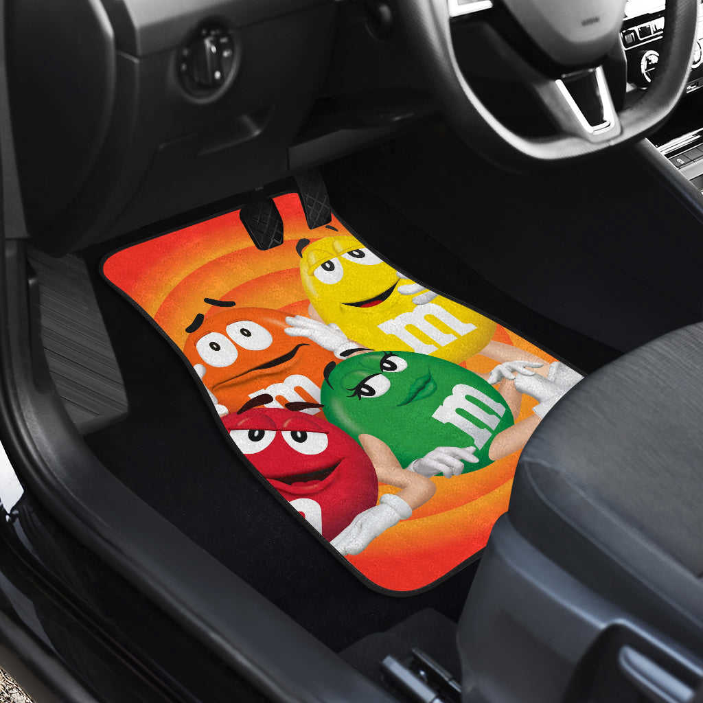 M&M Chocolate Funny Car Floor Mats - Custom Printed Car Accessories