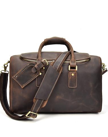 Cool Vintage Leather Men's Weekender Travel Duffle Bag