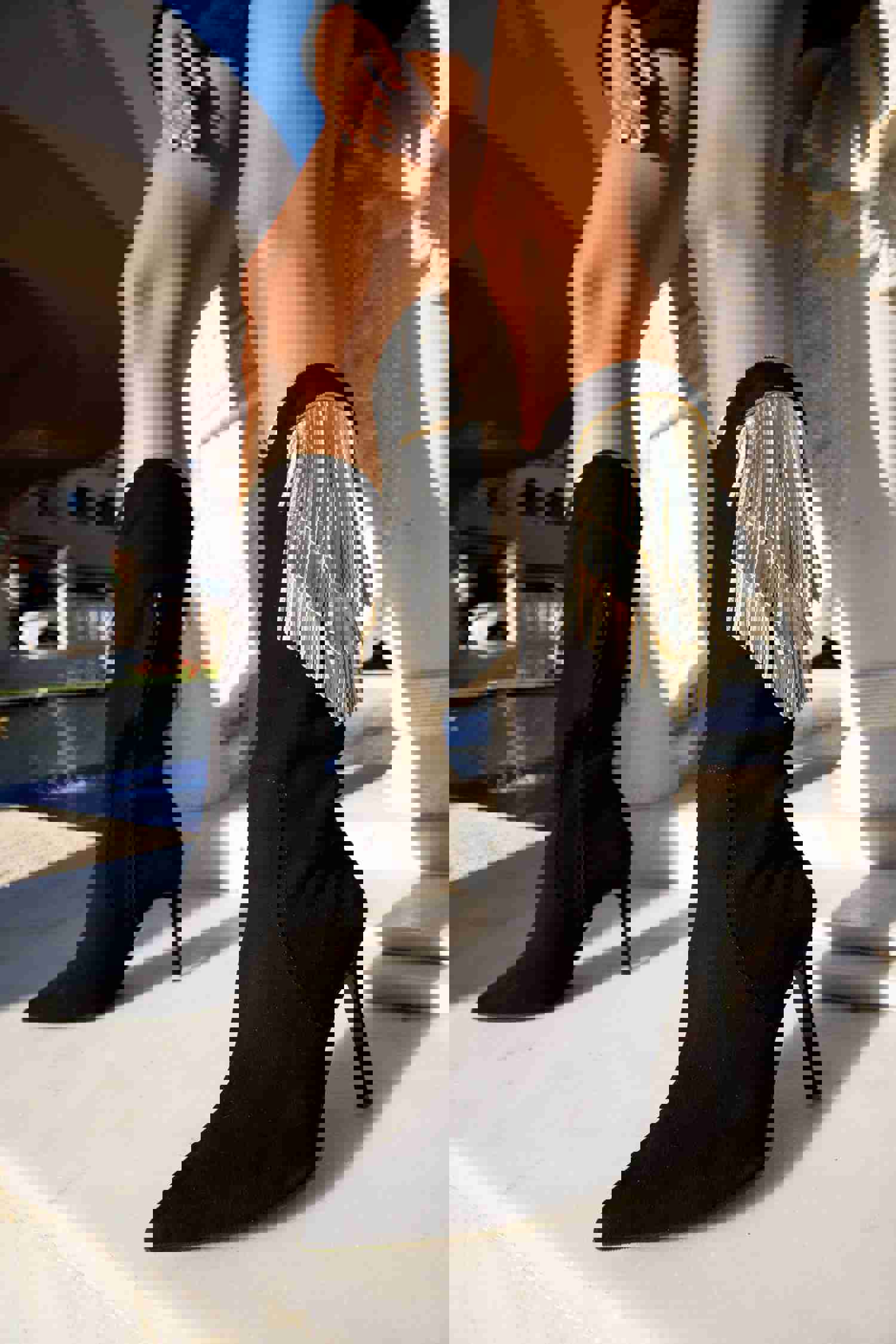 Vienna Black Suede Leather Knee High Women Boot