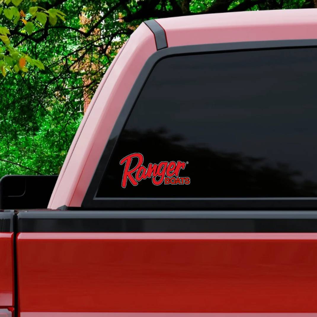 Red Ranger Boats Vinyl Decal - 12 x 6 Screen-Printed Logo Sticker