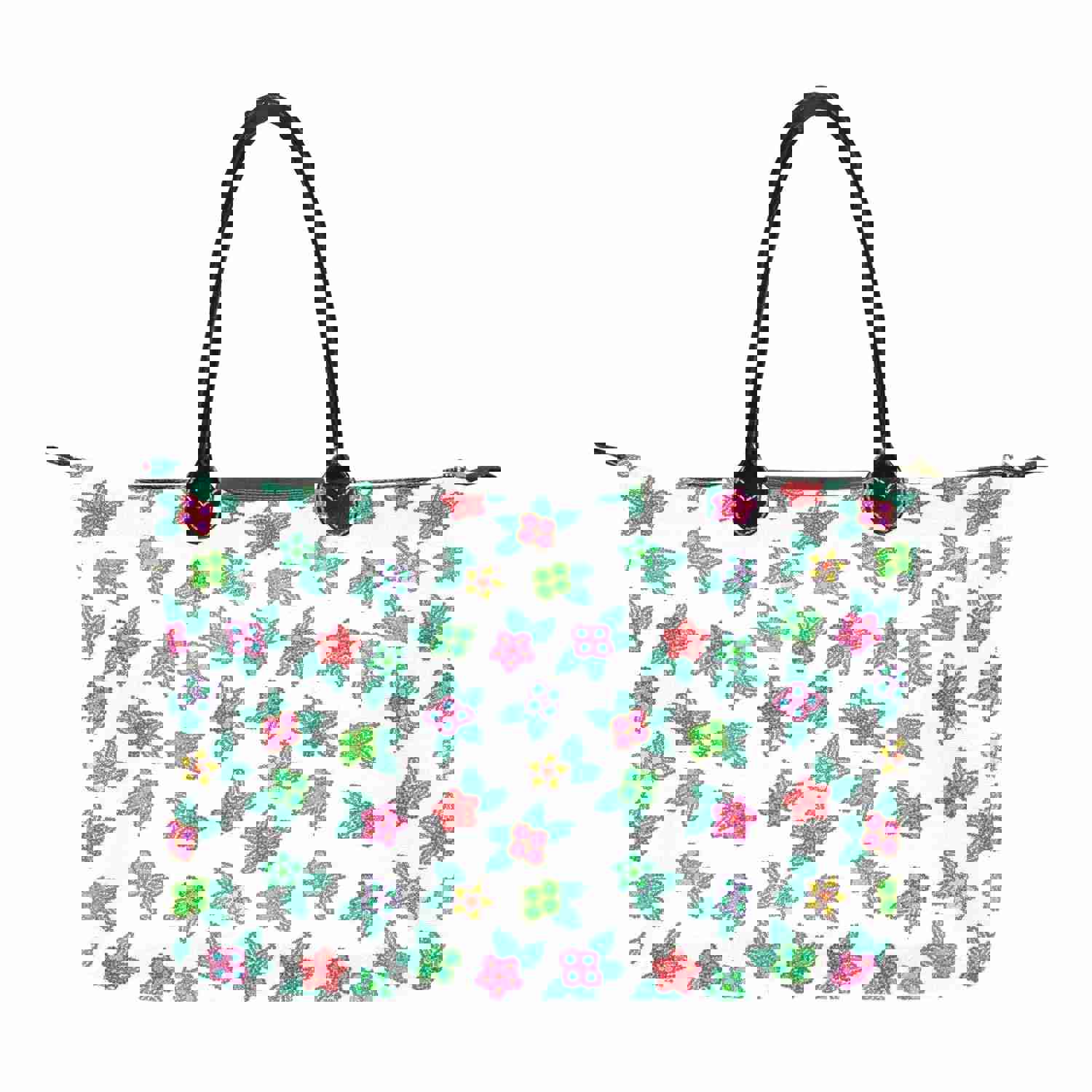 Berry Flowers White Single-Shoulder Lady Handbag