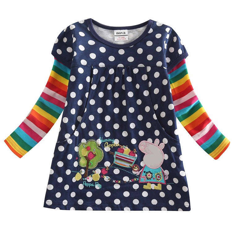 Nova Brand Girls' Long Sleeve T-Shirt with Embroidery