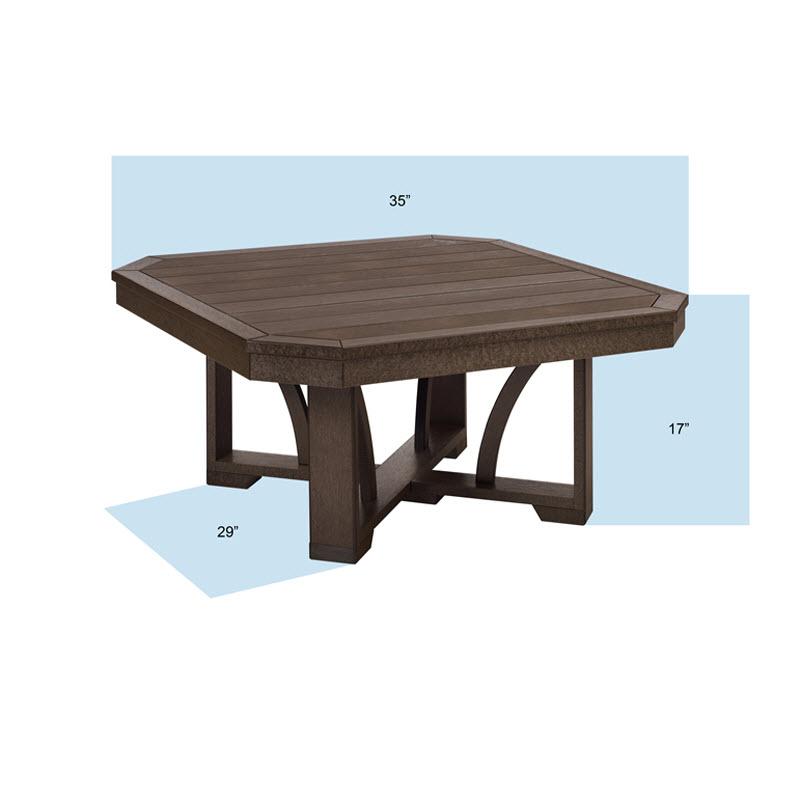 C.R. Plastic Cedar Square Cocktail Table T30 for Outdoor Living