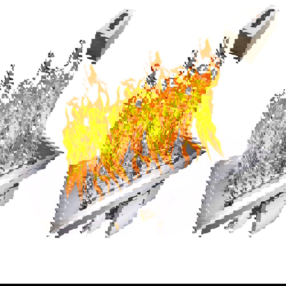 HPC Fire Torpedo Gas Fire Pit Burner Rectangle Insert Kit H-Burner with Bluetooth Ignition