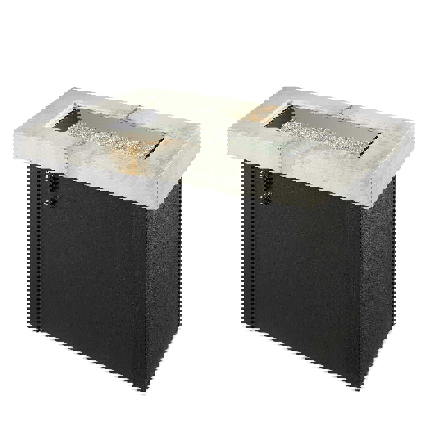 The Outdoor GreatRoom Company Providence 32-Inch Rectangular Natural Gas Fire Pit Table - White