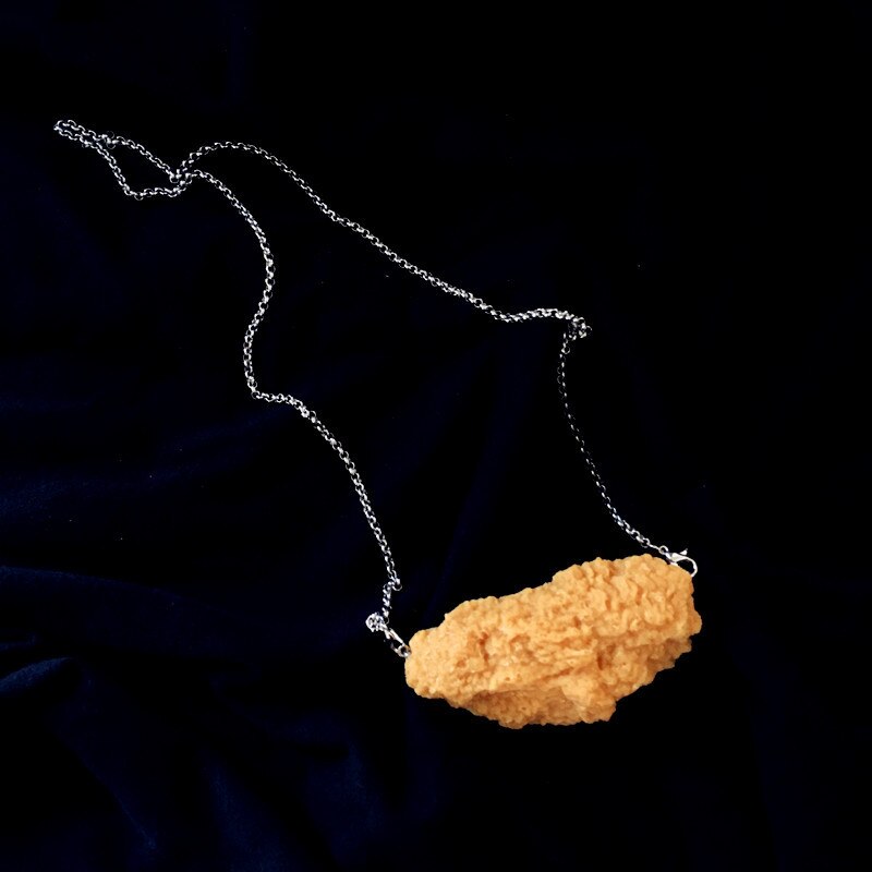 Creative Handmade Simulation Food Necklace for Women - Fried Chicken Leg & Wing Pendant, Trendy Barbecue Jewelry