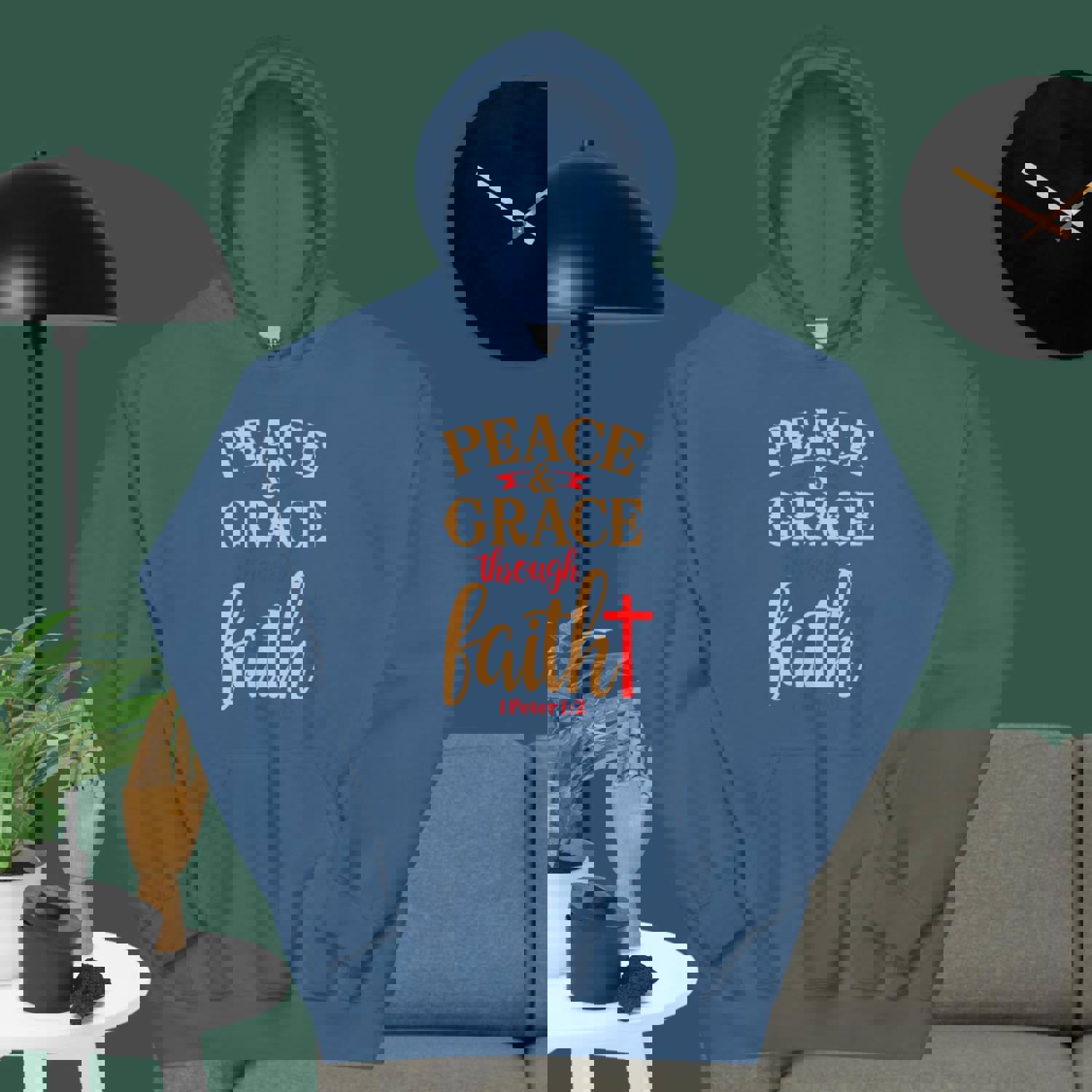 F&H Christian Peace & Grace through Faith Mens Hoodie