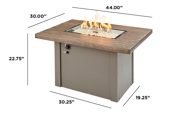 Outdoor GreatRoom Havenwood Rectangular Gas Fire Pit Table