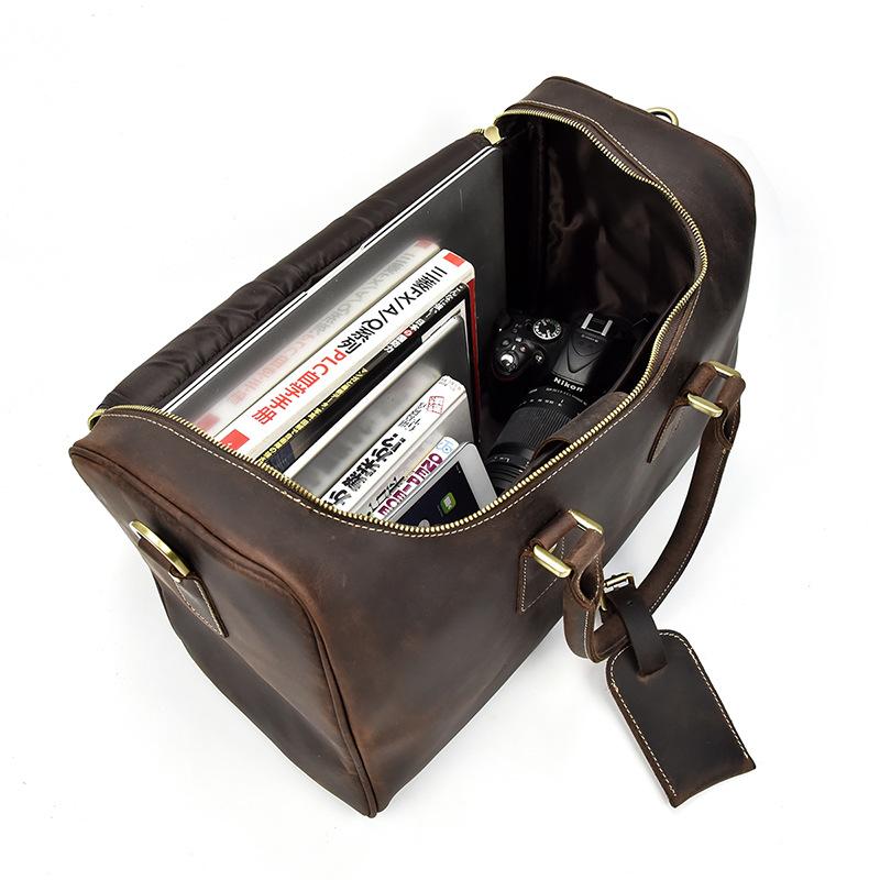 Cool Vintage Leather Men's Weekender Travel Duffle Bag