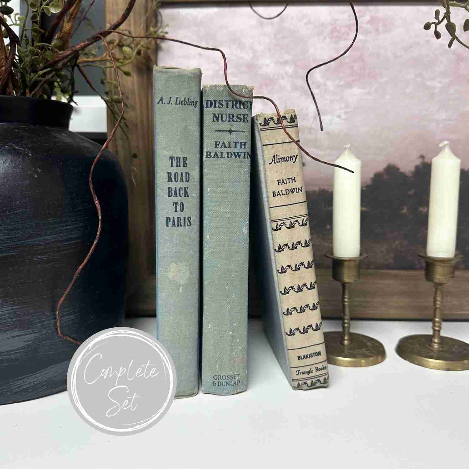 Blue Vintage Books for Home Decor