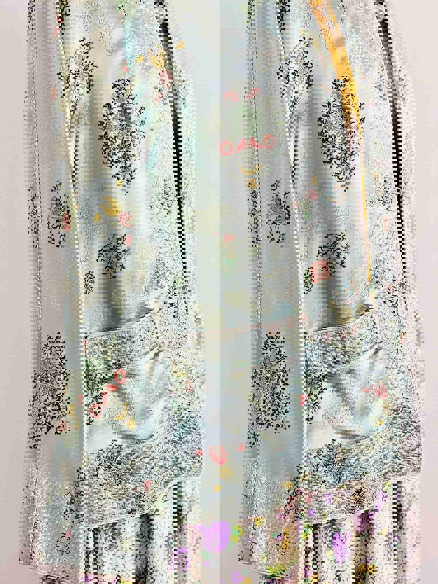 Vintage Pastel Blue Reversible Chinese Jacket